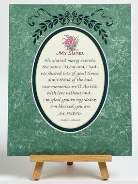 Vintage 8x10 Double Matted, Unframed, Fine Art Print Poems. 1970’s New Old Stock